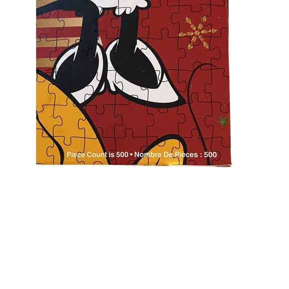 Disney Store New In Box Deluxe 500 Piece Mickey Minnie Pluto Holiday Puzzle - Picture 6 of 11